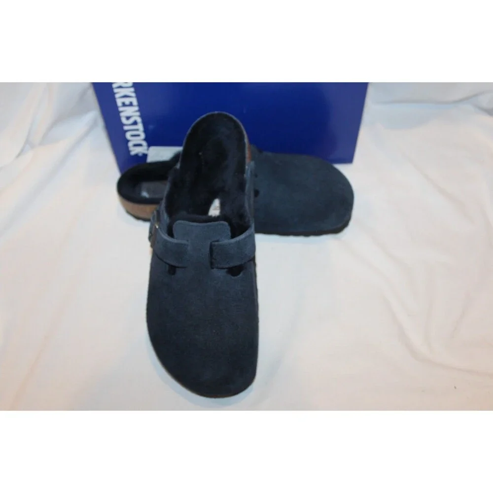 Birkenstock Boston Suede Shearling Mule Clog Suede Sandal EU 42 REGULAR
